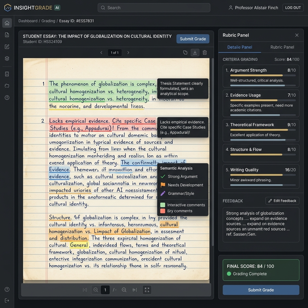 HAAS Essay Analysis Interface
